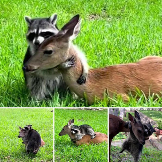 Friendship touches millions of hearts around the world! Rescued panda comforts orphaned baby deer with warm hugs